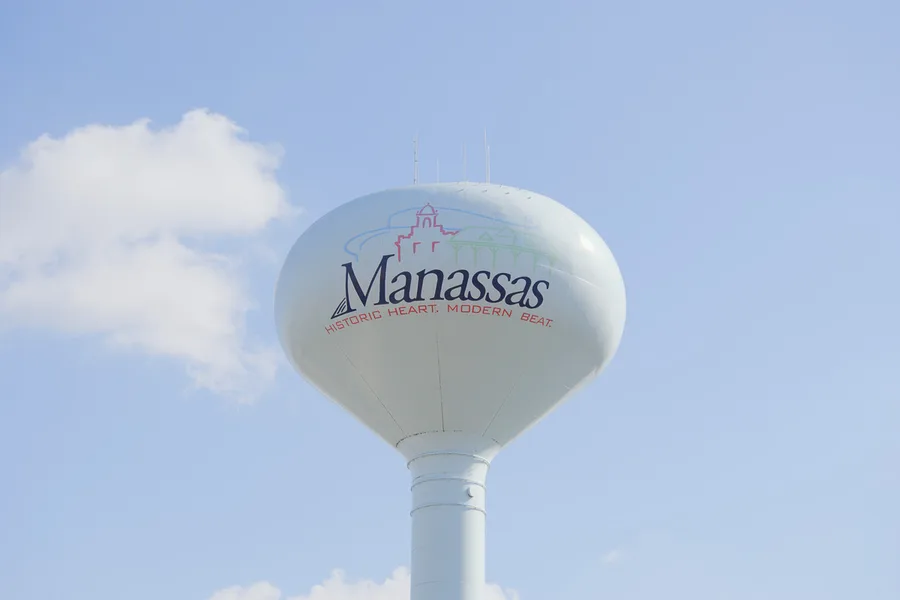 The Manassas water tower