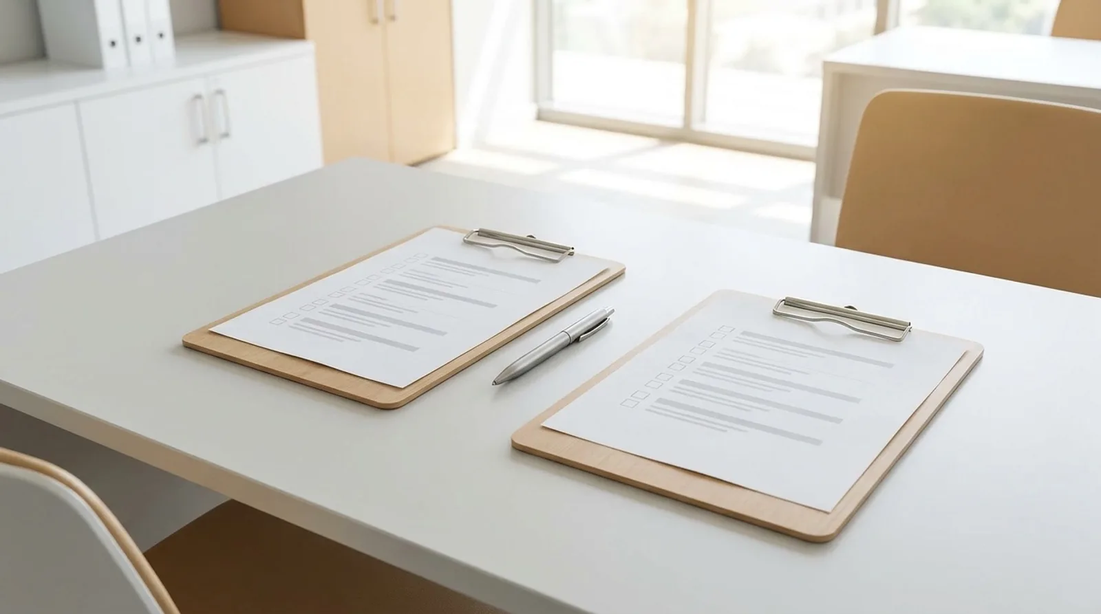 Two comparison checklists on clipboards side by side